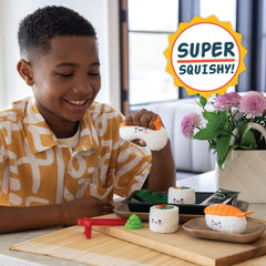 MindWare Foodie Fidgets soy sauce packet squishy highlights colorful texture exploration.
