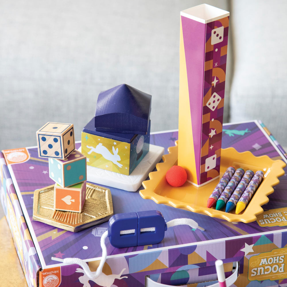 MindWare Hocus Pocus magic show box packaging highlights learning through play