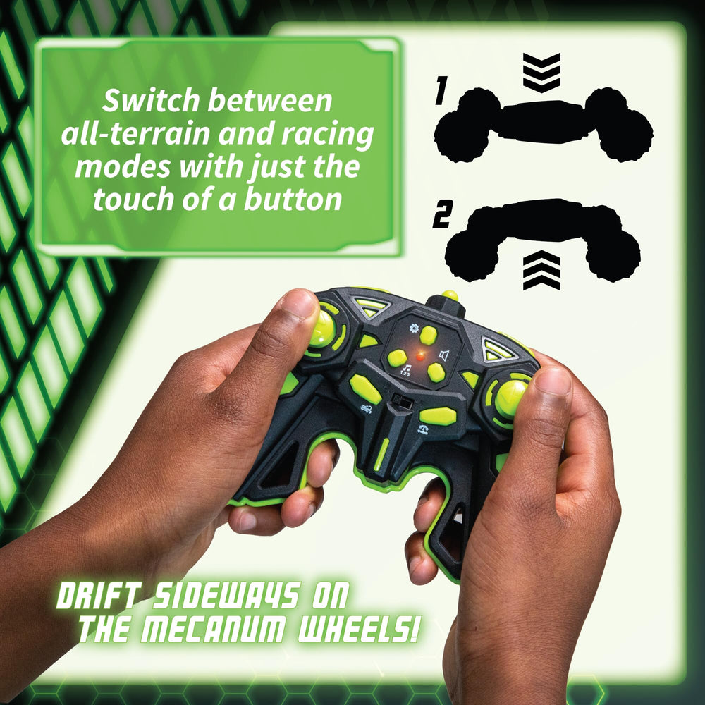 MindWare Hyper Stunt Drifter glowing wheels in action boost visibility and excitement