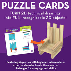 MindWare KEVA Brain Builders Deluxe design cards help visualize 3D structures