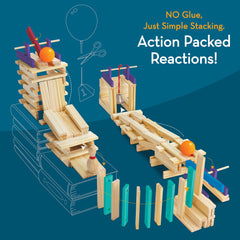 MindWare KEVA Contraptions ball-reaction pieces invite sequencing and cause-and-effect play.