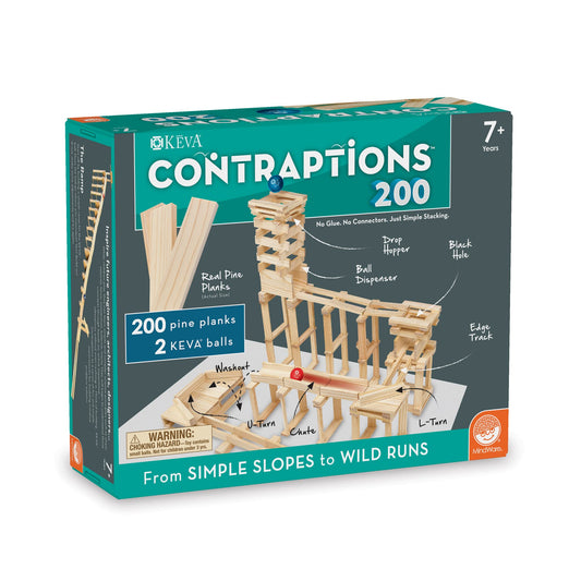 MindWare KEVA Contraptions wooden planks close-up showing uniform design for predictable builds.