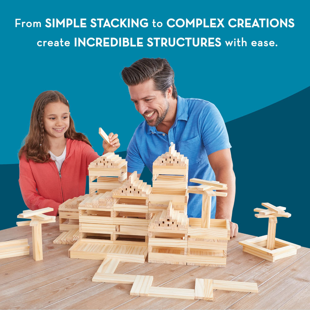 MindWare KEVA idea book included inspires step-by-step builds.