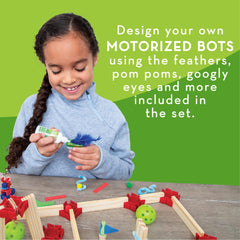 MindWare KEVA Maker Bot Maze tumble blocks add dynamic obstacles.