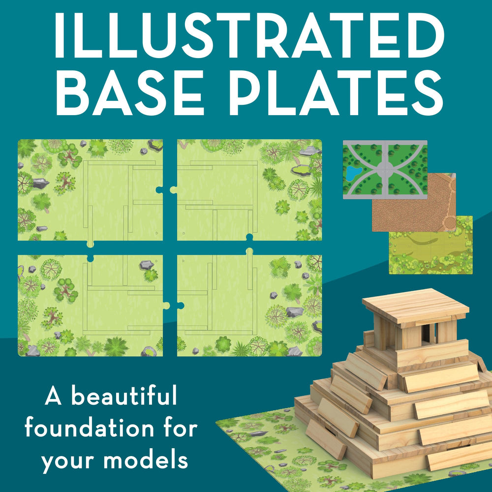 MindWare KEVA Monuments base plates arranged for stable builds