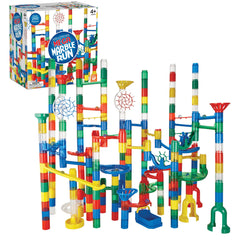 MindWare Mega Marble Run pieces-assembly showing easy-to-connect construction.