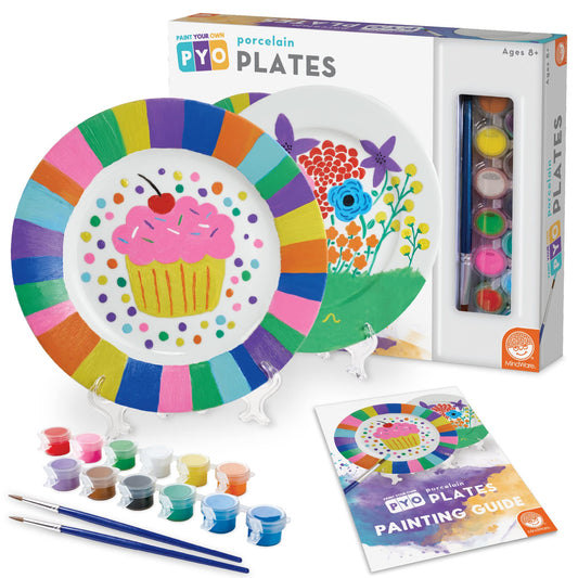 MindWare Paint Your Own Porcelain Plates kit with two plates and paints