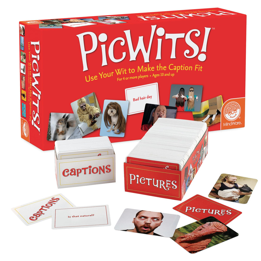 MindWare PicWits photo cards unleash colorful imagery for family game night.