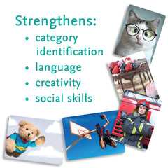 MindWare PicWits glossy photos showcase vibrant scenes for creative matching.