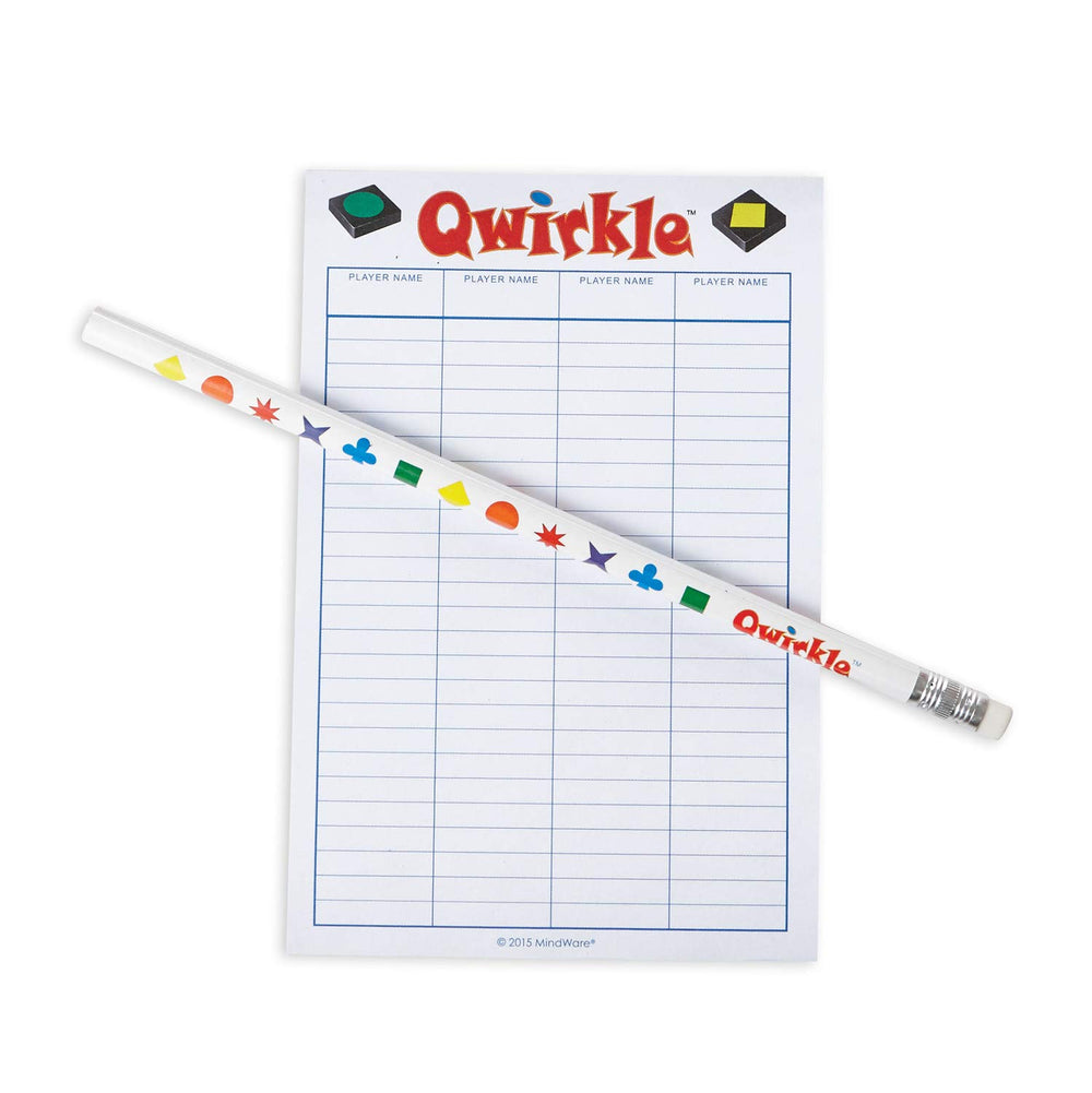 MindWare Qwirkle Bonus Pack pencil for quick, precise scorekeeping.