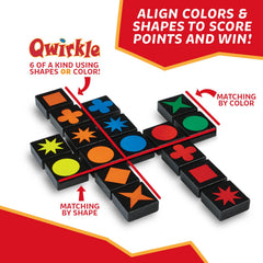 MindWare Qwirkle color and shapes matching to boost pattern recognition.