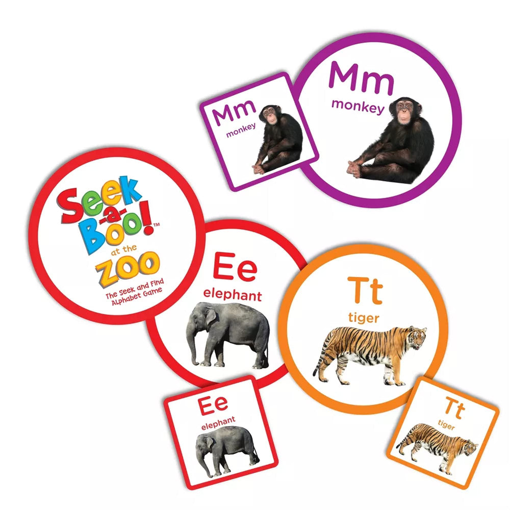 MindWare Seek-a-Boo at The Zoo cards suit preschoolers exploring letters and animals