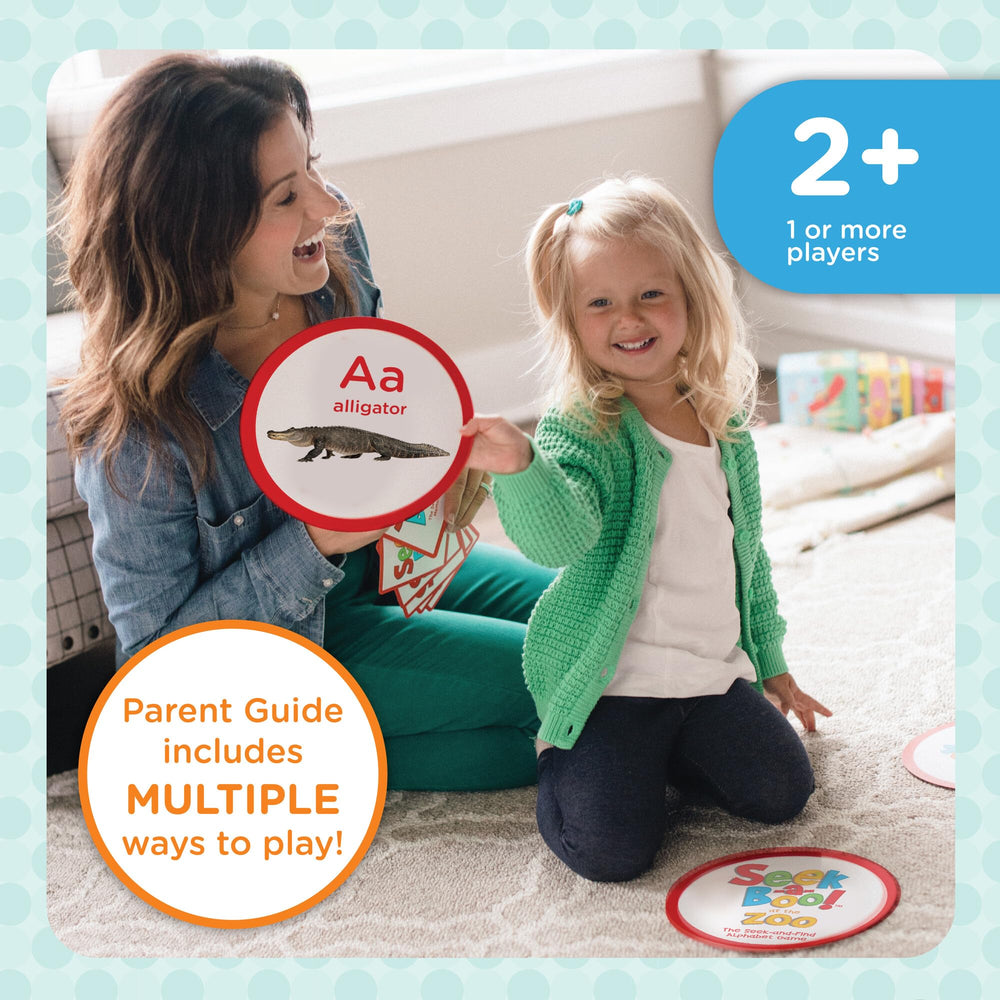 MindWare Seek-a-Boo Zoo square find-me cards invite kids to match while exploring letters