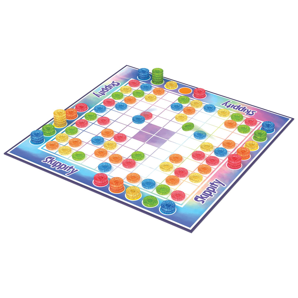 MindWare Skippity package includes board, skippers, and easy instructions.
