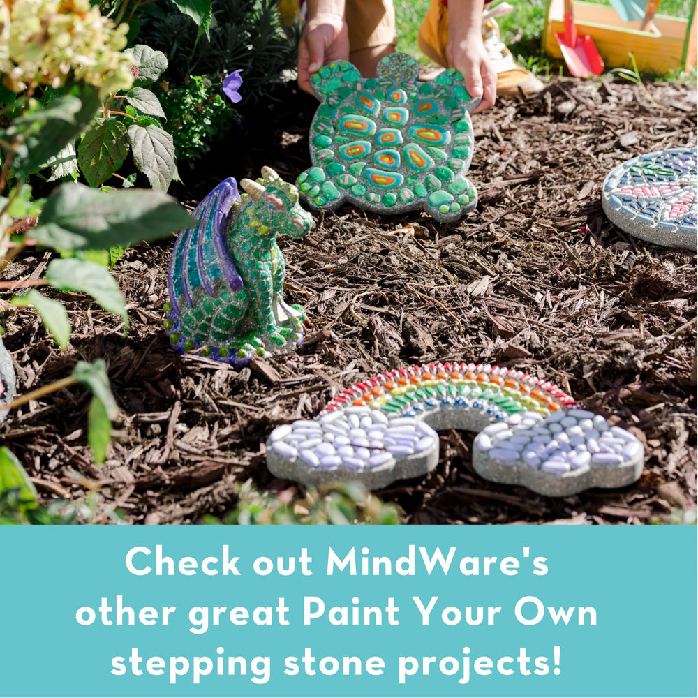 MindWare Turtle Stepping Stone Kit baked stone with durable finish for outdoor display.