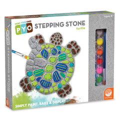 MindWare Turtle Stepping Stone Kit: paint setup for kids' outdoor art project.