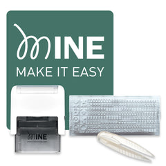 The MINE Stamp Compact main stamp helps personalize clothing and books.