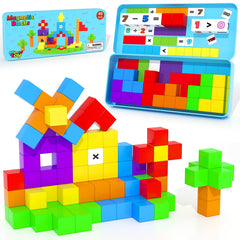 Minecftoy magnetic blocks travel box enables portable play and easy packing