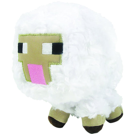 Minecraft Baby Sheep plush toy, front view, soft cuddle companion for playtime and bedtime.