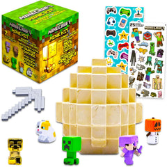 Minecraft Mine Kit box shows the gold creeper dig experience for kids