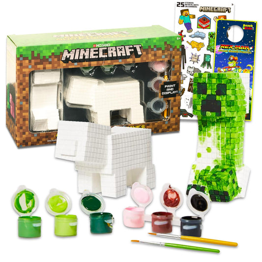 Minecraft Paint Your Own Figurines Set packaging and contents inspire creative play and gifting.