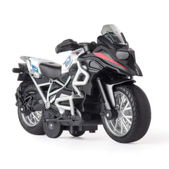 MING YING 66 diecast motorcycle white top view shows durable design for imaginative play.