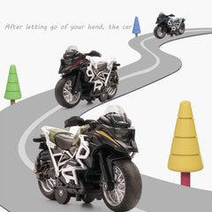 MING YING 66 mini motorcycle model white detail shot for display and decor.