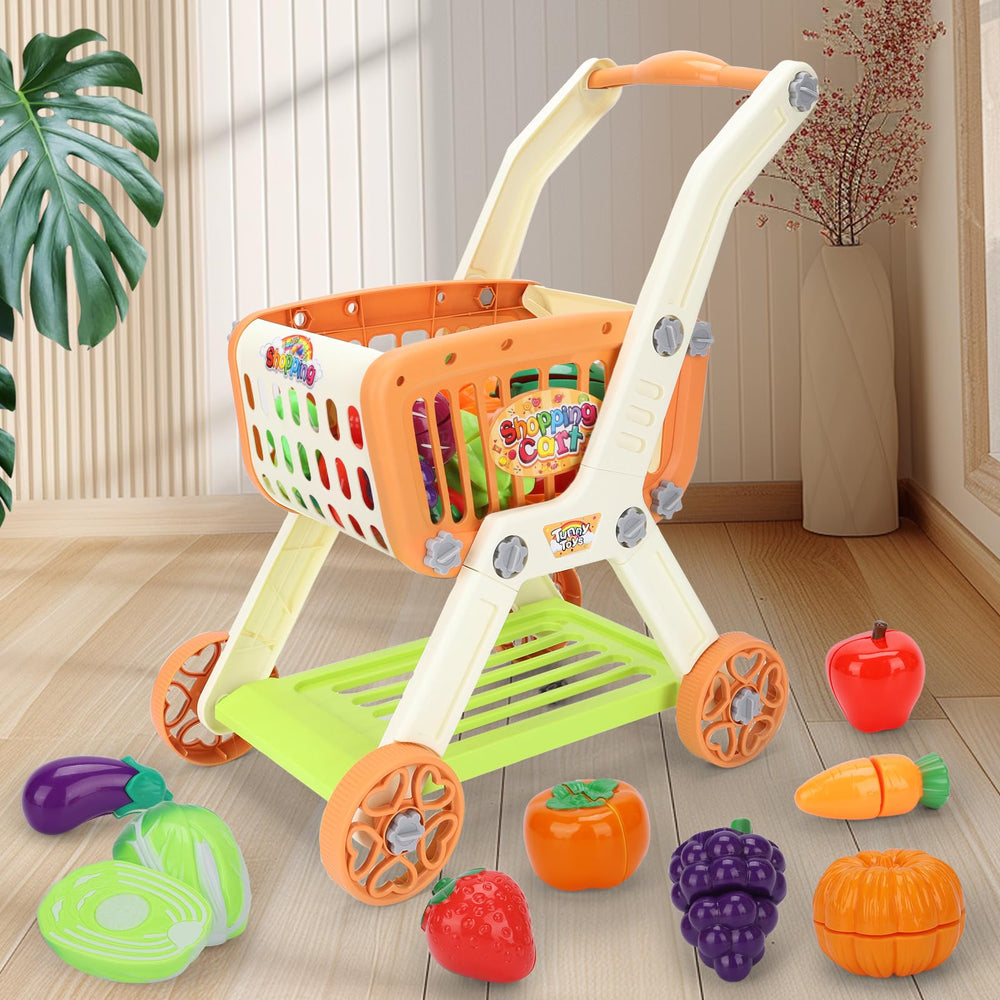Ming You cutting play food set with cutting boards enables hands-on pretend cooking.