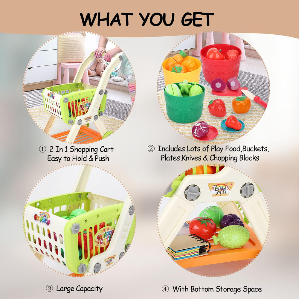 Kids enjoy store role play with Ming You grocery cart.