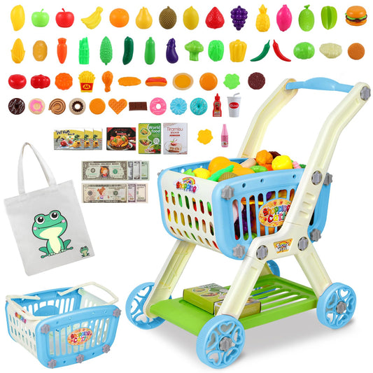 Ming You Kids Shopping Cart two-in-one in action, boosting imaginative play skills