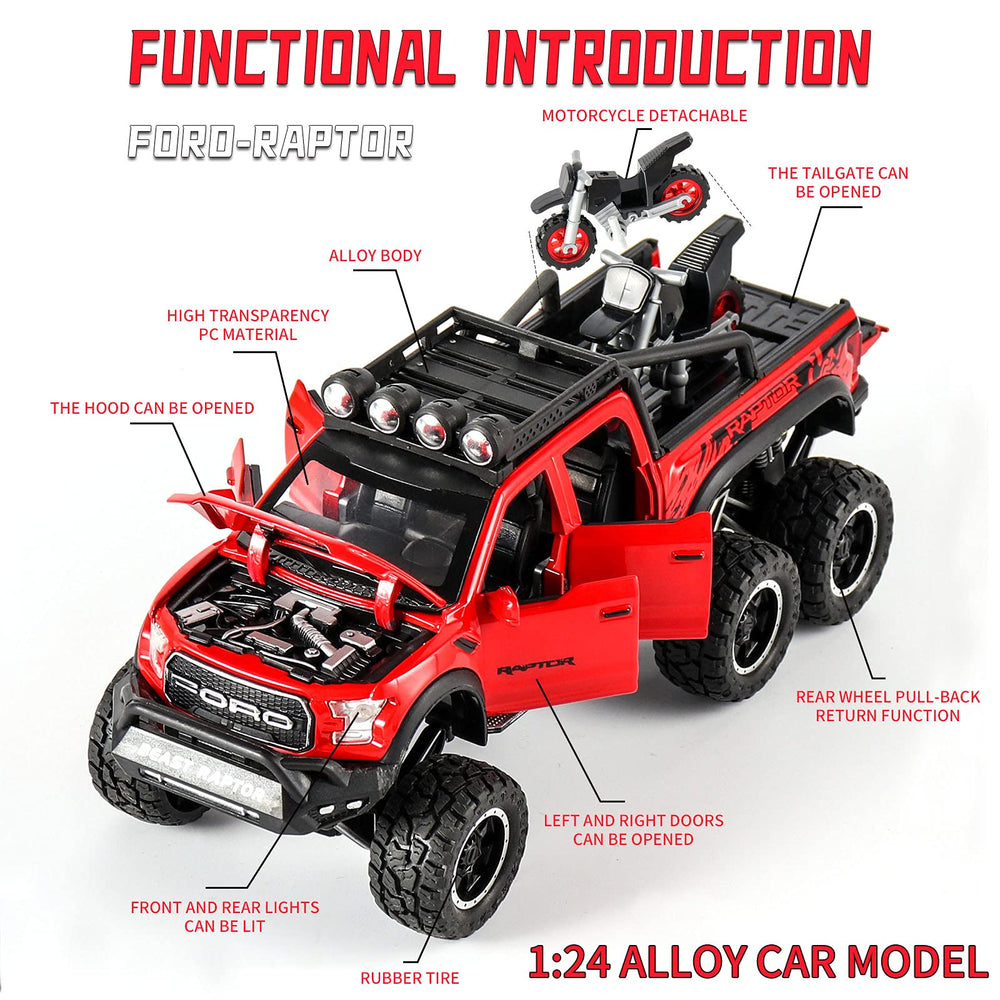 Ming You Monster Trucks die-cast metal body ensures sturdy, lasting performance