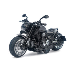 Ming You pull back motorcycle toy black front view, sturdy design for ages 3+
