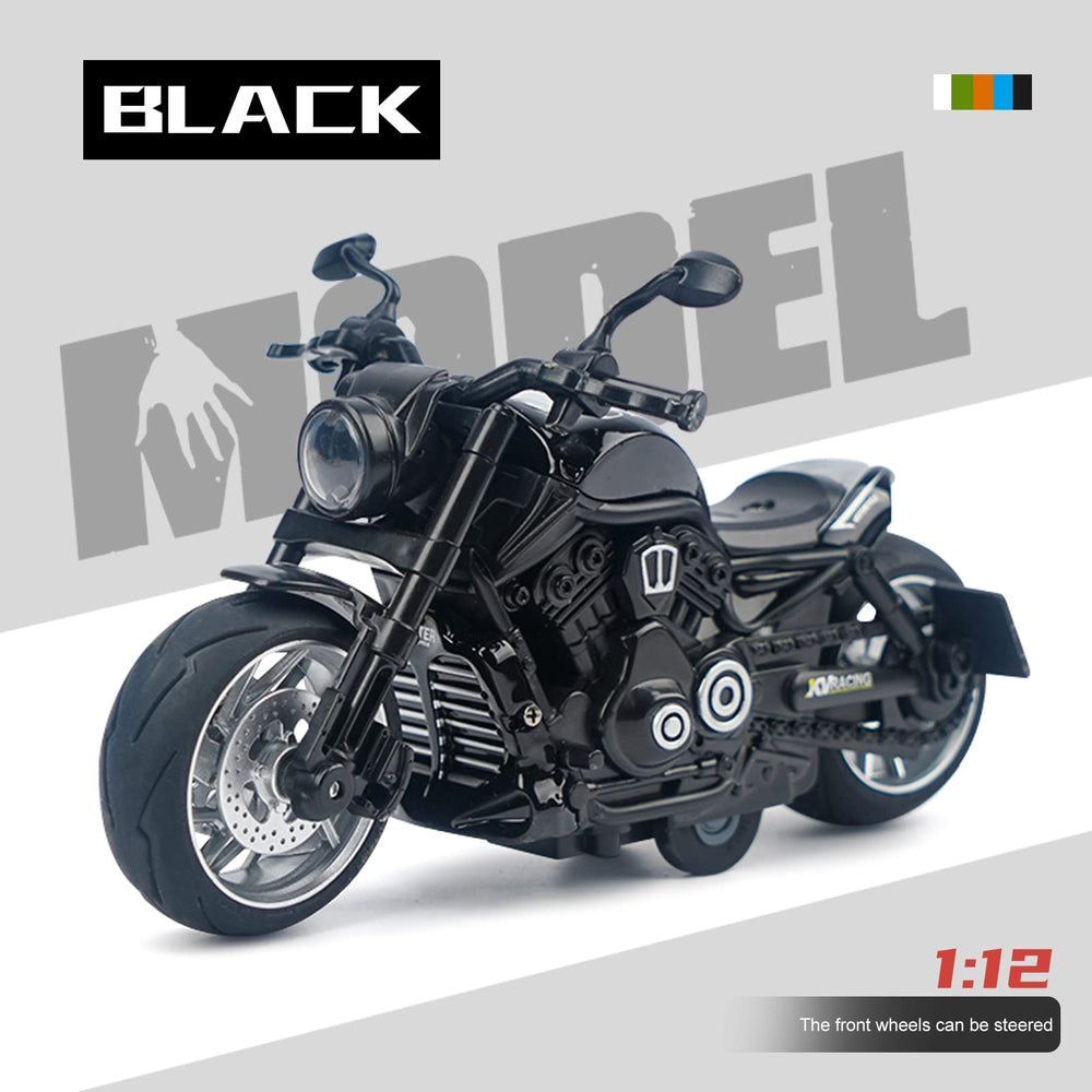 Ming You pull back motorcycle toy durable ABS body detail, safe for kids