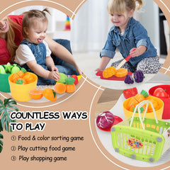 Ming You sorting buckets and plates support sorting and pretend kitchen tasks.
