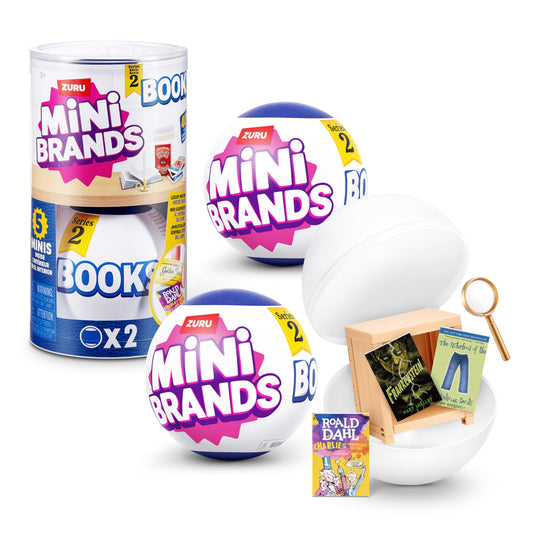 Mini Brands Mini Books Series 2 capsule—outer-front view, ideal for shelf display and collection.