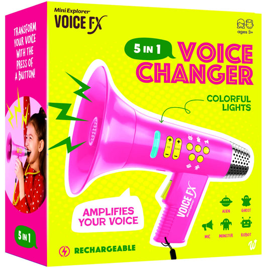 Mini Explorer voice changer with four modes for creative pretend play