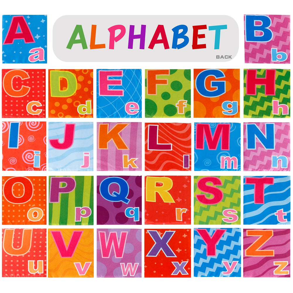 Mini Tudou alphabet cards with vibrant colors and playful patterns for exploration