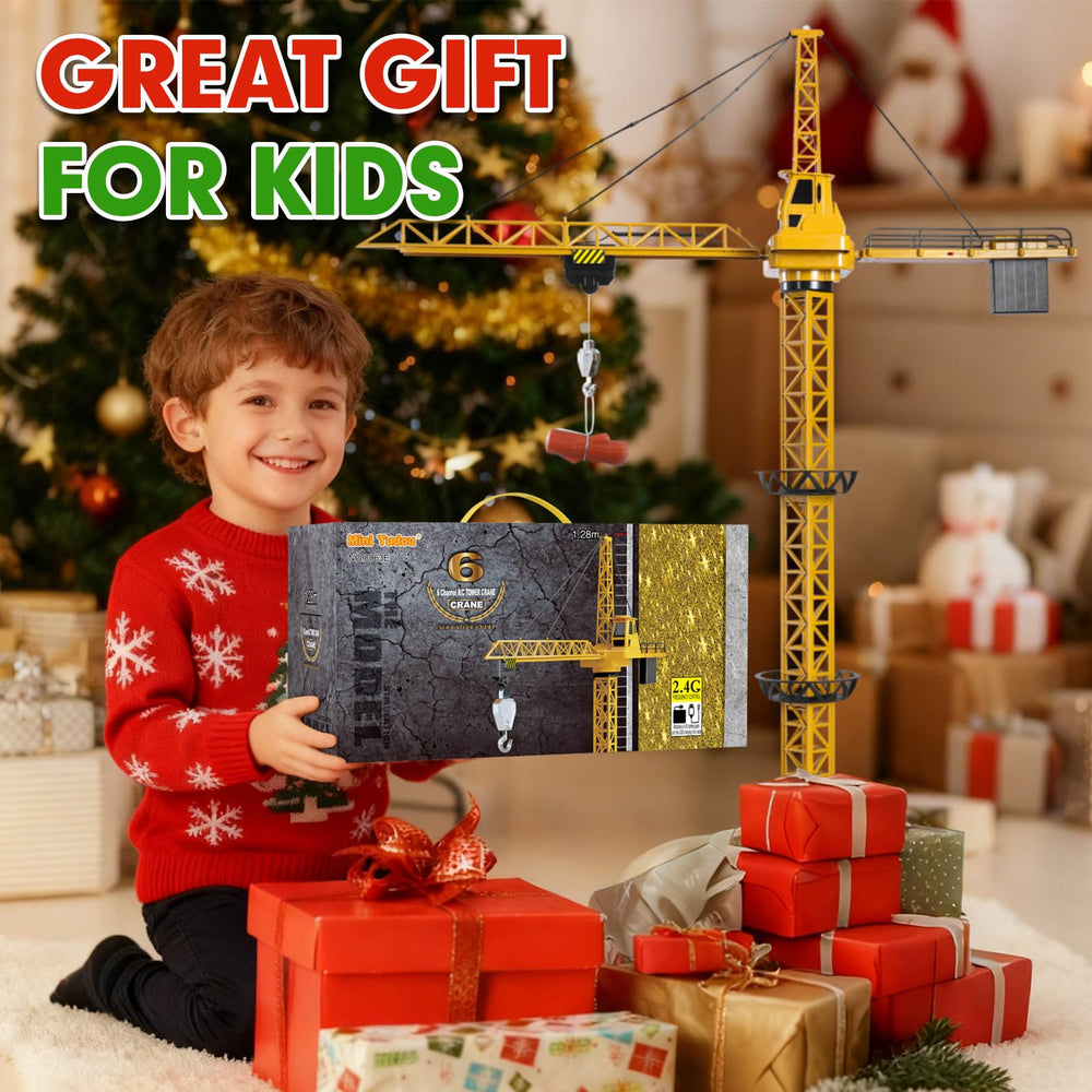 Mini Tudou crane lights and sounds create realistic construction ambience.