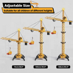 Mini Tudou RC Crane lights and sounds create a realistic construction play scene.