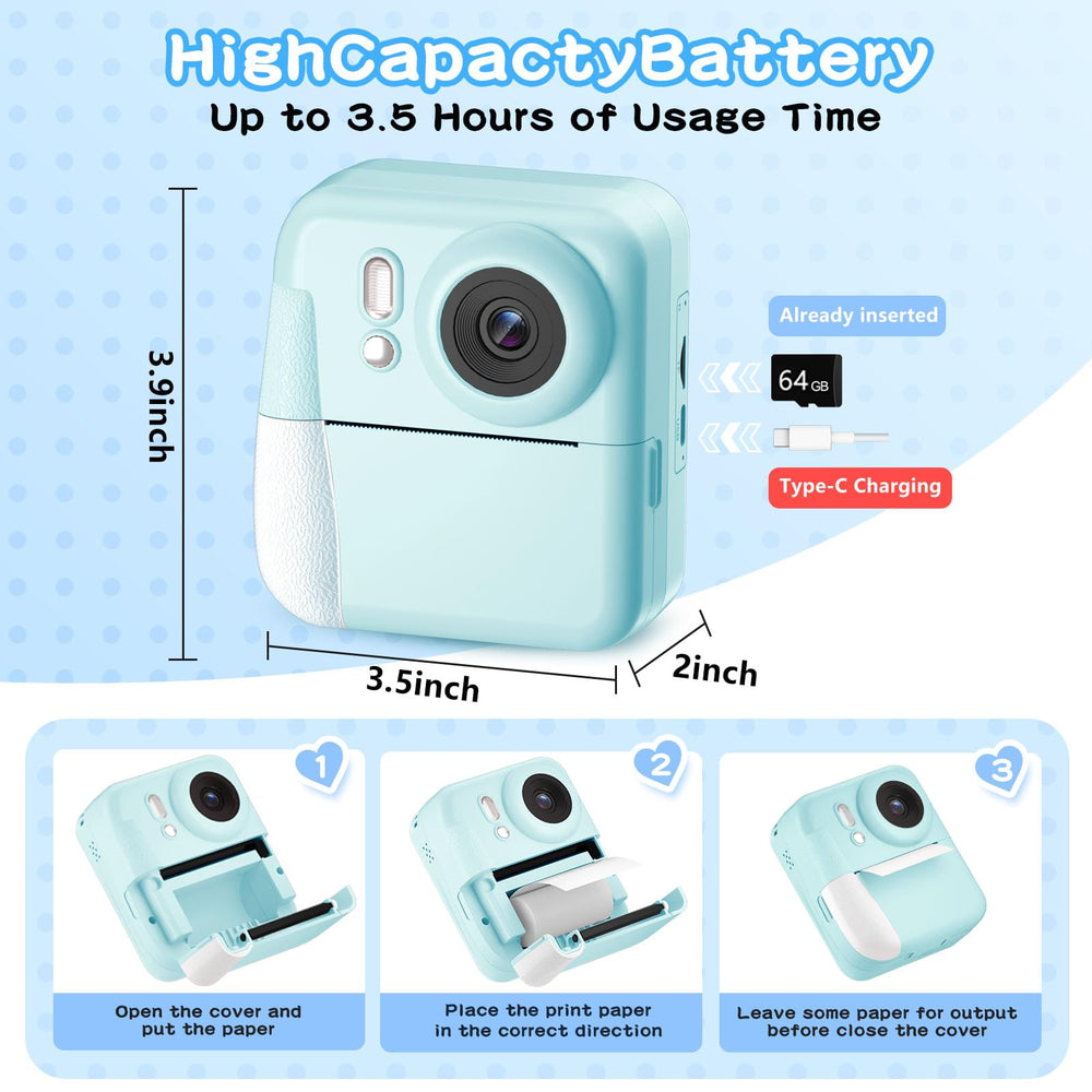 MINIBEAR camera back view shows simple controls for easy first-time use