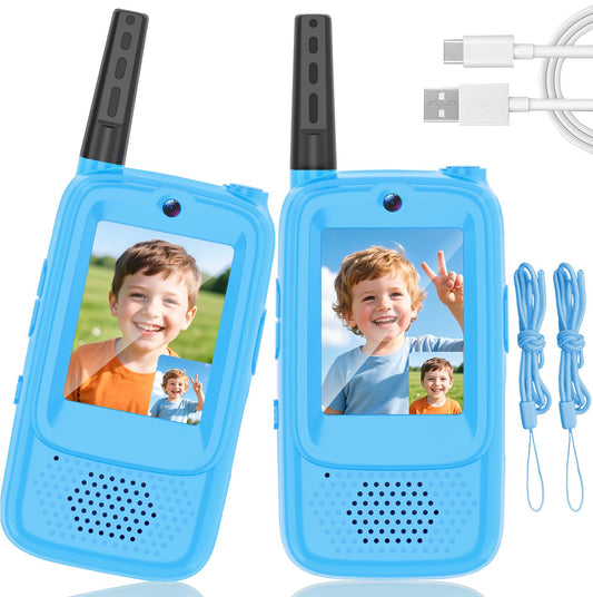 MINIBEAR video walkie talkies two pack for outdoor play and easy communication.