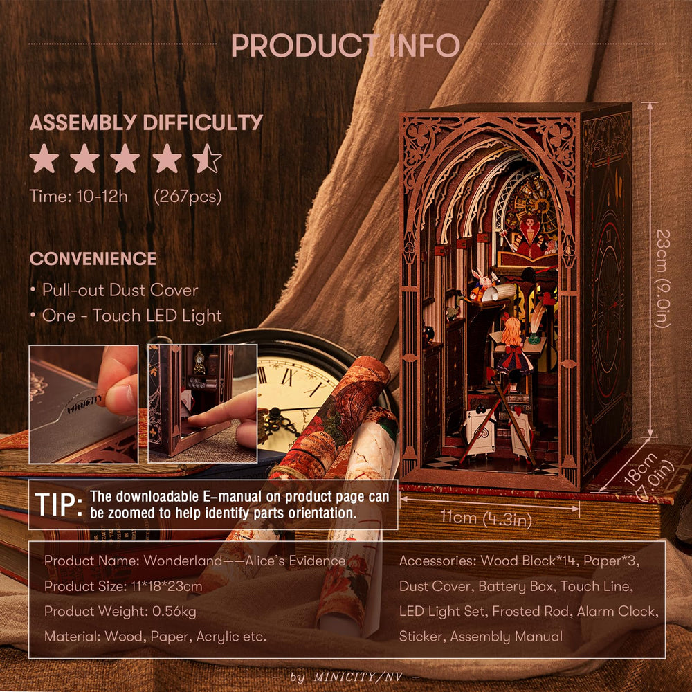 MiniCity 3D wooden puzzle bookend showcases sturdy, decorative display support.