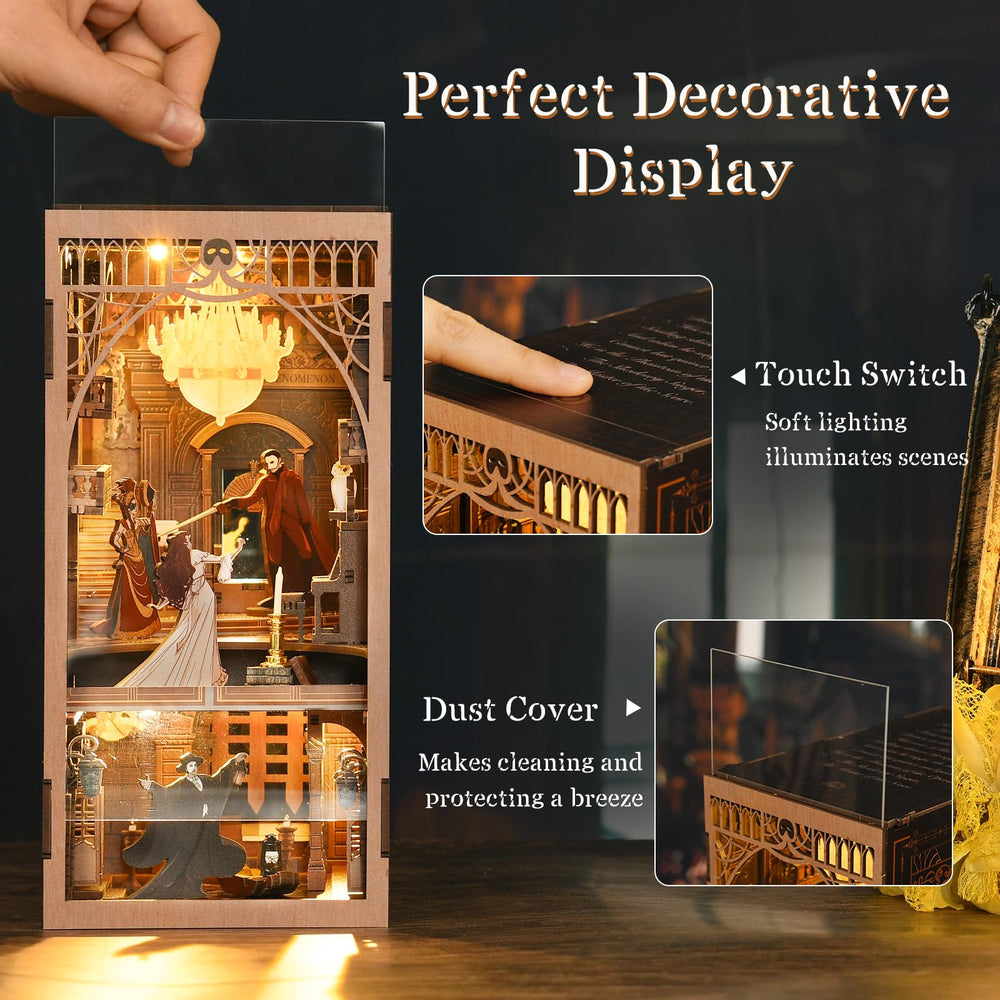 MiniCity 3D wooden puzzle bookend offers sturdy shelf display.