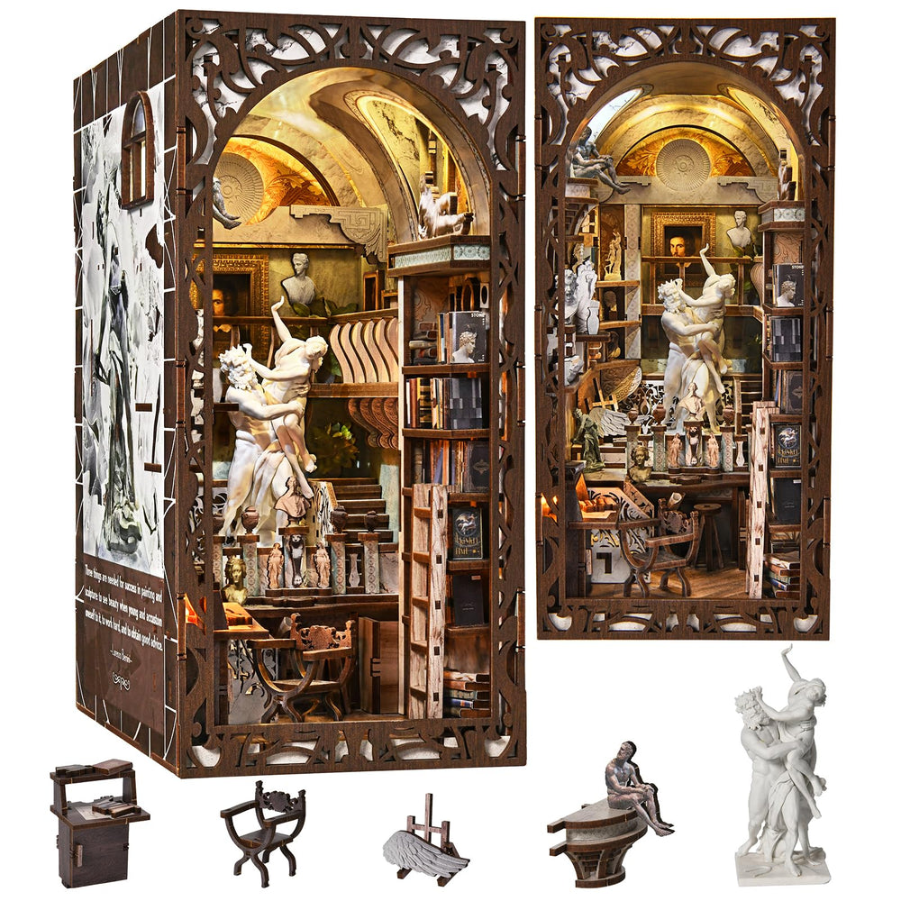 MiniCity Bernini's Workshop book nook assembly scene for collectors