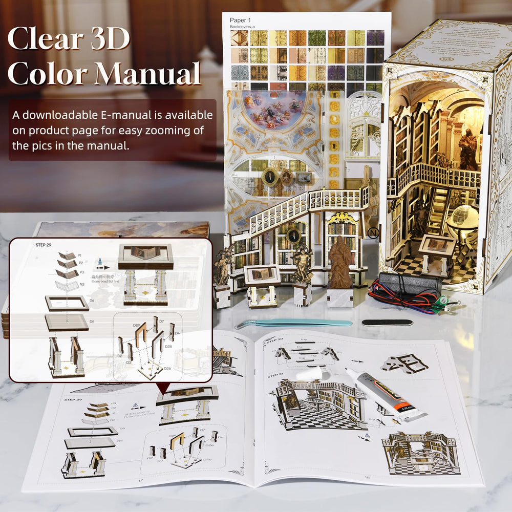 MiniCity Book Nook manual page guiding a smooth build