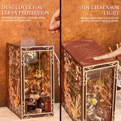 MiniCity Book Nook dust cover protects the miniature scene during cleaning.