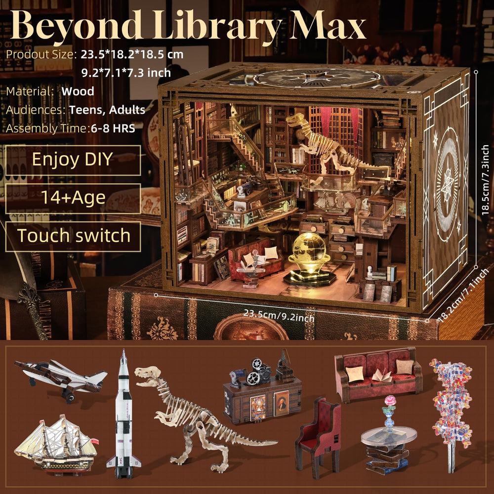 MiniCity Book Nook Kit shows detailed woodwork for a realistic display.