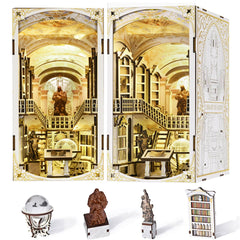 MiniCity Book Nook Library of Gods kit on desk ready for focused DIY creativity