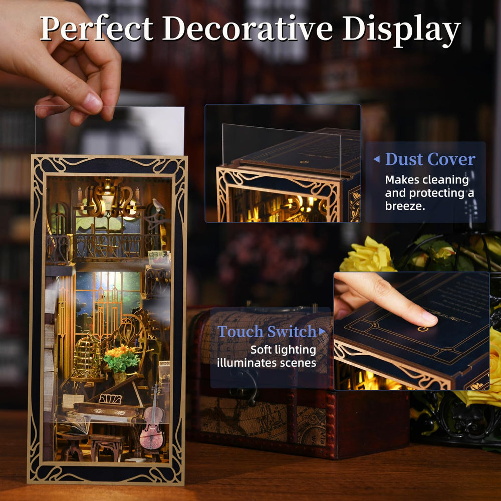Minicity dust cover protects the booknook from dust during display.
