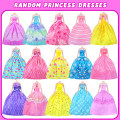 MINIFUN dress-up sets with velcro doll clothes for easy dressing and role play.